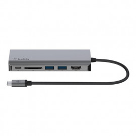 USB-C 6 Ports - 1xRJ45 - 1xUSB-C - 1xSD - 2xUSB-A - 1xHDMI - AVC008BTSGY | Belkin
