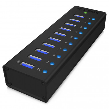 10 ports USB 3.0 avec Alimentation - IB-AC6110 - IBAC6110 | Icy Box 