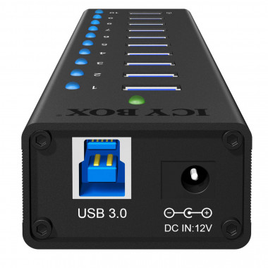 10 ports USB 3.0 avec Alimentation - IB-AC6110 - IBAC6110 | Icy Box 
