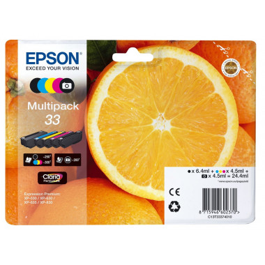 EPSON Orange 33  Multipack   Noire/Cyan/Magenta/Ja - C13T33374021 | Epson 