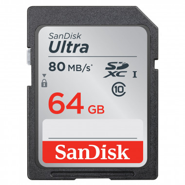 Ultra SDXC 64GB 80MB/s Class 10 UHS-I - SDSDUNC064GGN6IN | Sandisk 