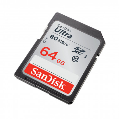 Ultra SDXC 64GB 80MB/s Class 10 UHS-I - SDSDUNC064GGN6IN | Sandisk 