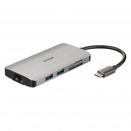 8 Ports - USB-C vers HDMI - Eth - USB - USB-C - microSD - SD - DUBM810 | D-Link