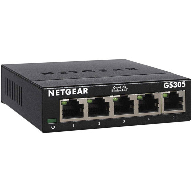 GS305 - 5 (ports)/10/100/1000/Sans POE/Non manageable - GS305300PES | Netgear 
