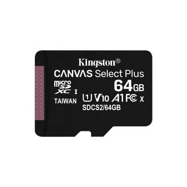 64GB micSDXC 100R A1 C10 w/o ADP - SDCS264GBSP | Kingston 