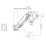 Bras LCD 13" à 27" pour rail fixation Slatwall - 1503305 | Kimex International 