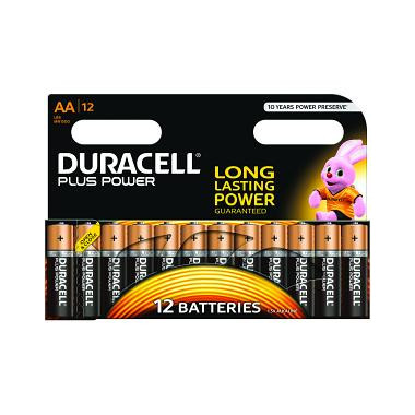 Lot de 12 Piles Alcaline 1,5V LR06 - Plus Power AA | Duracell 