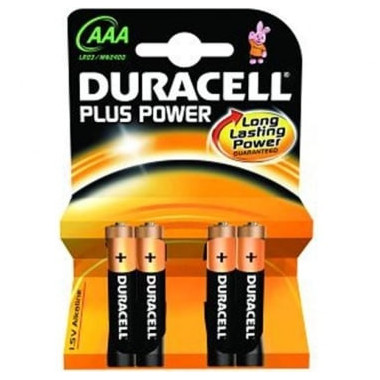 Lot de 4 Piles Alcaline 1,5V LR03 - Plus Power AAA | Duracell 