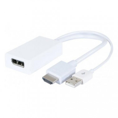 Adaptateur HDMI 1.4 M + USB vers DP 1.2 F - 14cm | Générique 