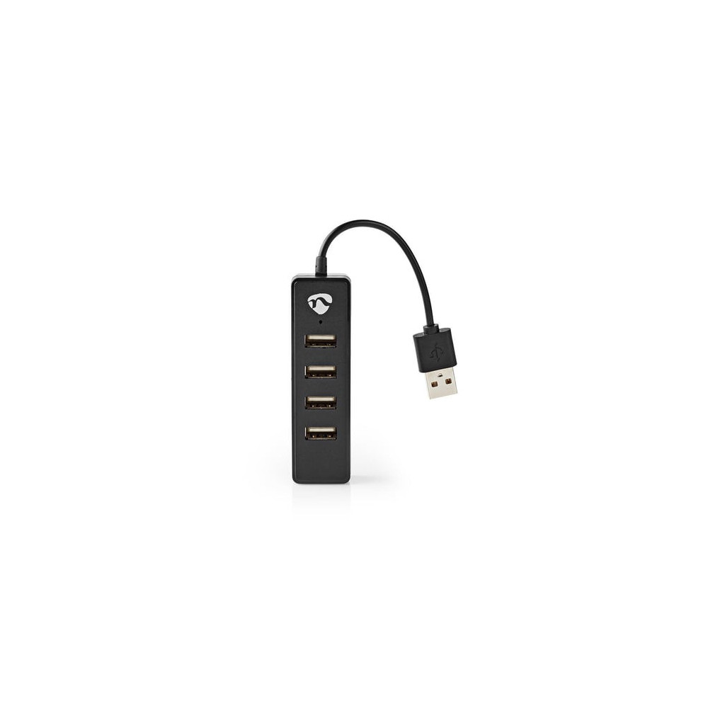 USB-A Mâle 2.0 - 4x USB A Female - 480 Mbit - s - UHUBU2420BK | Nedis 