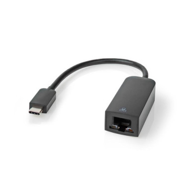 Adaptateur USB C 3.2 vers RJ45 Femelle - 0.2m Noir - CCGP64952BK02 | Nedis 