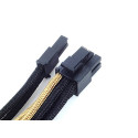 Cable tressé PCIe-6+2-Pin CPU - 250mm GOLD - Black - SSTPP07PCIBG | Silverstone 