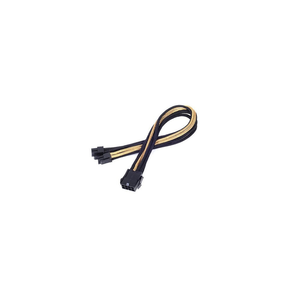 Cable tressé 8-Pin EPS - ATX 4+4-Pin 300mm GOLD - BK - SSTPP07EPS8BG | Silverstone 