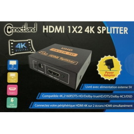 Splitter HDMI 4K - 2 écrans simultanés - 2406008DSSPLITHDMI2P4K | Connectland