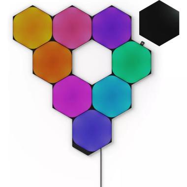 Shapes Black Hexagons Starter Kit - 9 pièces - NL420102HX9PK | Nanoleaf 