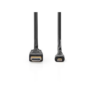 Câble micro HDMI Mâle - HDMI mâle - 1.50m - CVGT34700BK15 | Nedis 