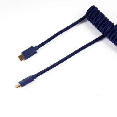 Cable Coiled Aviator - USB C - Bleu - CabL | Keychron 