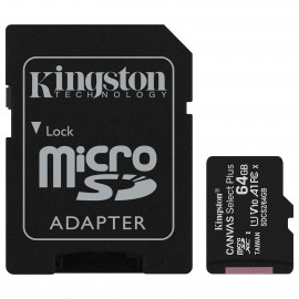 Micro SDHC 64Go Class 10 + Adapt SDCS2 - 64GB - SDCS264GB | Kingston