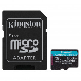 Micro SDHC 256Go C10 A2 V30 + Adapt SDCG3 - 256GB - SDCG3256GB | Kingston