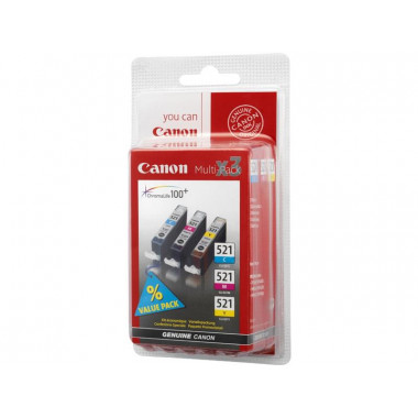 Pack Cartouche CLI-521 3 couleurs C,M,J - 2934B010 | Canon 